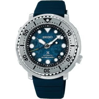 【SEIKO 精工】Prospex 愛海洋錶款 SAVE THE OCEAN 機械錶 鮪魚罐頭(SRPH77K1 深藍 企鵝漫步)