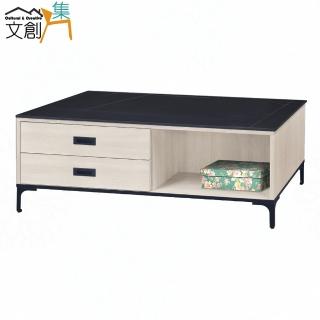 【文創集】克倫威 時尚4尺雲紋黑石面大茶几(四色可選)