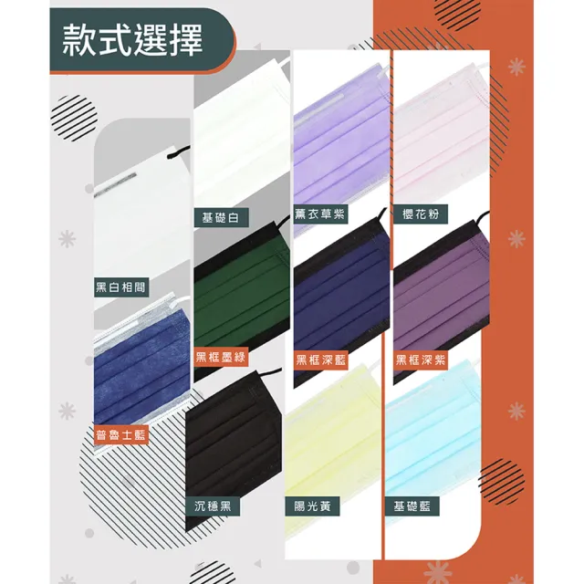 【和高】台灣製 成人平面多色醫用口罩(30盒入團購價)