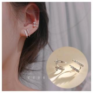 【HaNA 梨花】韓國耳骨用無耳洞可．雙層簡約鑽條耳環耳骨夾