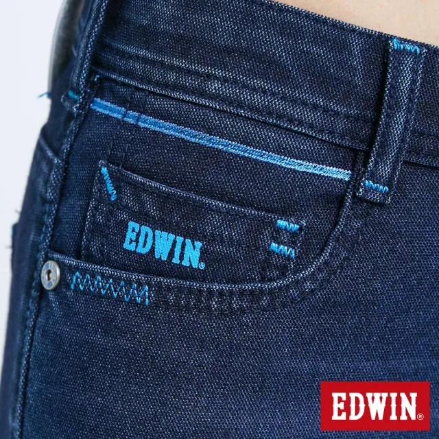 【EDWIN】女裝 JERSEYS迦績EJ3透氣中直筒牛仔褲(酵洗藍)