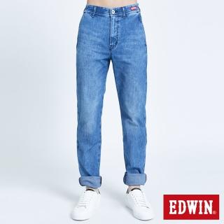 【EDWIN】男裝 JERSEY迦績EJ4超彈力紅標寬直筒牛仔褲(拔淺藍)