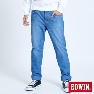 【EDWIN】男裝 JERSEYS迦績EJ7 透氣中腰錐型伸縮AB牛仔褲(石洗藍)