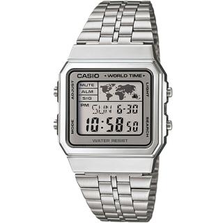 【CASIO 卡西歐】全球地圖復古風電子錶(A500WA-7)