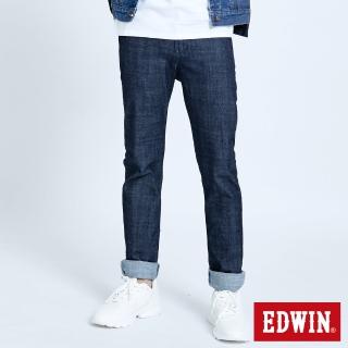 【EDWIN】男裝 大尺碼-503EDGE LINE立體繡窄管牛仔褲(原藍色)