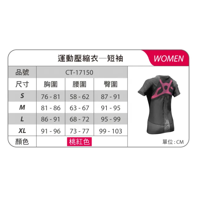 【BodyVine 巴迪蔓】肌穩貼紮運動壓縮短袖上衣-女款(短袖緊身衣 CT-17150)