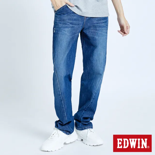 【EDWIN】男裝 E-FUNCTION復刻窄直筒牛仔褲(中古藍)