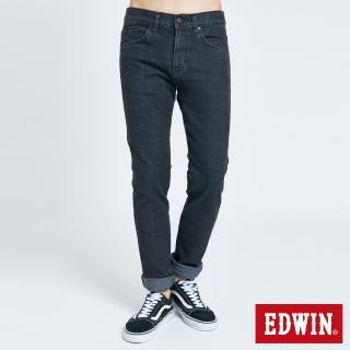 【EDWIN】男裝 503 EDGE LINE黑線窄管牛仔褲(黑色)