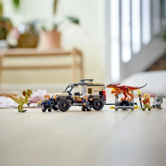 【LEGO 樂高】侏儸紀世界系列 76951 Pyroraptor & Dilophosaurus Transport(恐龍  越野車)