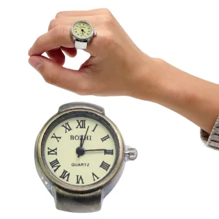 【時光旅人】文藝復興仿舊羅馬數字造型錶戒指-指輪時計 附盒裝 生日 送禮 禮物