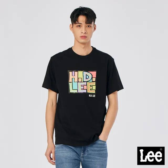 【Lee 官方旗艦】男裝 短袖T恤 / 彩色手繪H.D.LEE 共2色 舒適版型(LL220052K11 / LL220052428)