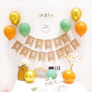 寶寶生日周歲掛旗氣球組1組(韓系 派對 氣球 生日 佈置 森林系 周歲)
