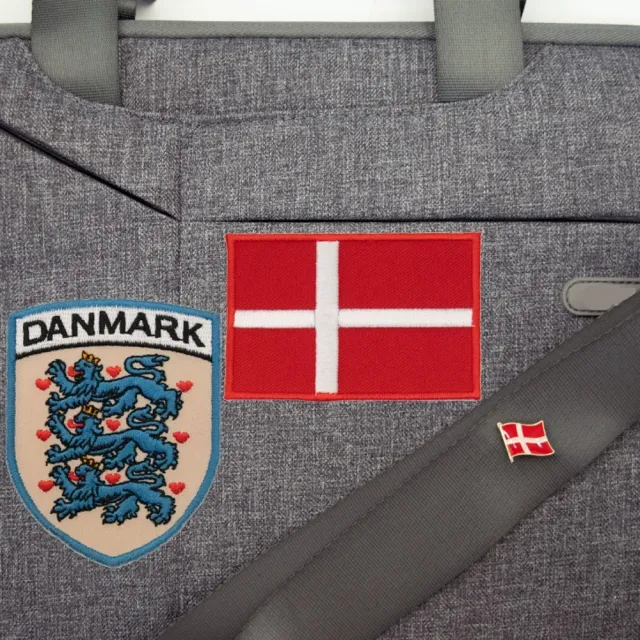 【A-ONE 匯旺】地標背膠刺繡貼 丹麥 Danmark獅子地標 DIY補丁 熨斗布標燙貼(No.097)