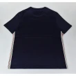 【Paul Smith】PAUL SMITH 七彩條紋飾邊設計圓領短袖T恤(深海軍藍)