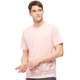 【Jack wolfskin 飛狼】男 銀離子抗菌短袖排汗衣 T恤(粉色)
