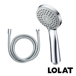 【LOLAT 羅力】官方直營低水壓專用蓮蓬頭+1.5m軟管組/出水量大/官方直營(HS330CP＋OS230)