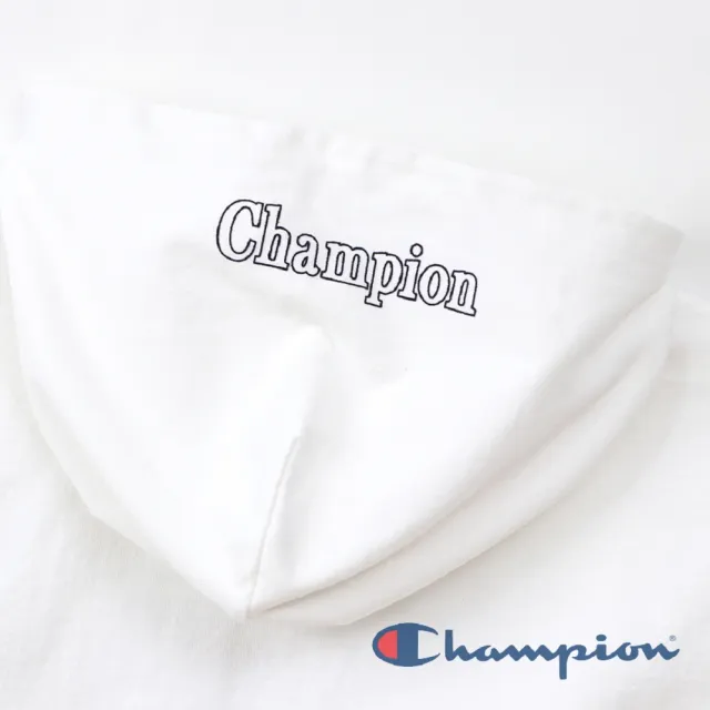 【Champion】官方直營-Campus Logo長袖連帽Tee-男(白色)