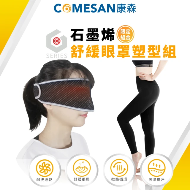 【COMESAN 康森】舒緩眼罩塑型組(塑型褲 機能褲 舒緩眼罩 台灣製造)