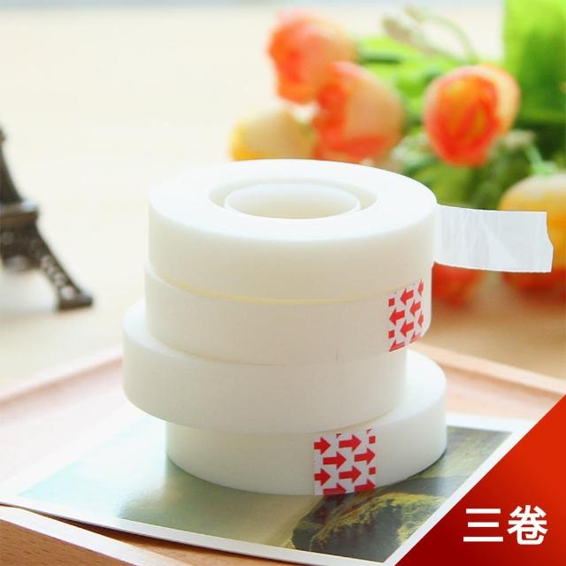 【芬菲文創】易撕型透明隱形膠帶 12mm*36y 標記索引劃重點(3卷)