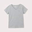 【Hang Ten】女裝-BCI純棉經典腳丫V領短袖T恤(花紗灰)