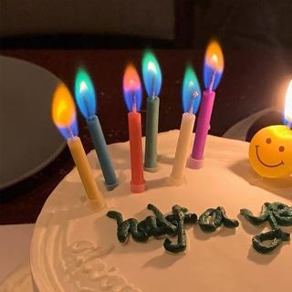 絢麗彩色火焰蛋糕蠟燭1組12支(生日派對 求婚告白 週年紀念 氣球佈置 生日蠟燭)