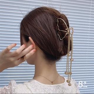 【89 zone】法式古典流蘇吊墜合金 髮飾 頭飾 飾品 鯊魚夾 抓夾 髮夾 1 入(不挑款/混色隨機出貨)