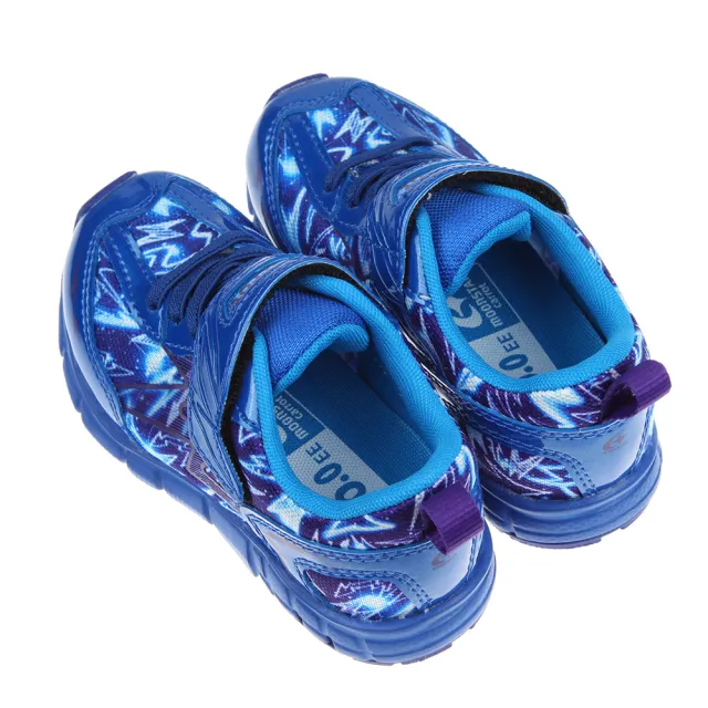 【布布童鞋】Moonstar日本Carrot防潑閃電藍色兒童機能運動鞋(I2E105B)