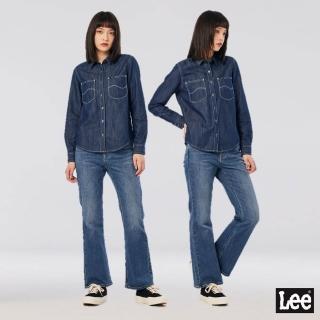 【Lee 官方旗艦】女裝 牛仔褲 / 426 高腰合身 喇叭靴型 九分褲 中藍洗水(LL220139309)