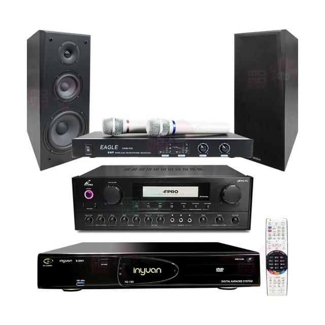 【音圓】S-2001 N2-130+FPRO PMA-328+EWM-P28+KS-80(伴唱機4TB+綜合擴大機+無線麥克風+喇叭)
