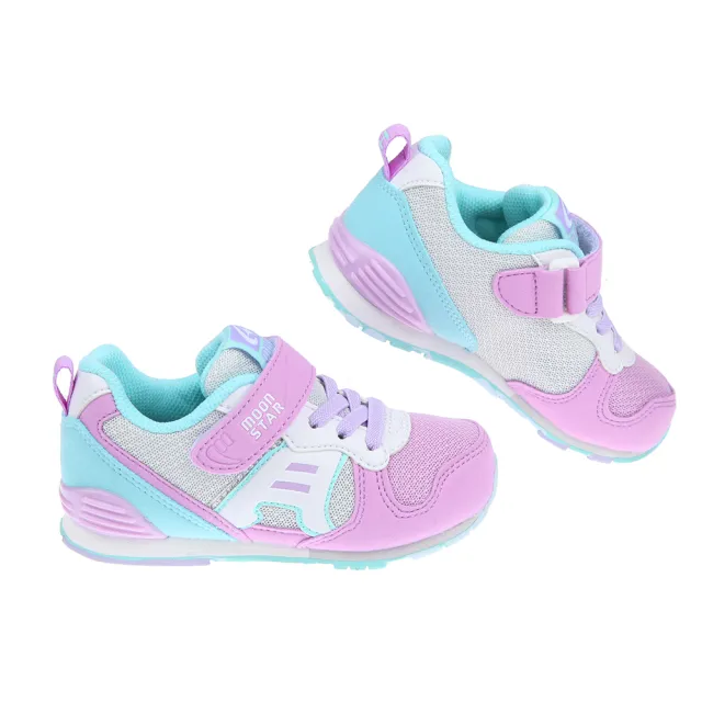 【布布童鞋】Moonstar日本月Hi系列粉紫色兒童機能運動鞋(I2G239F)