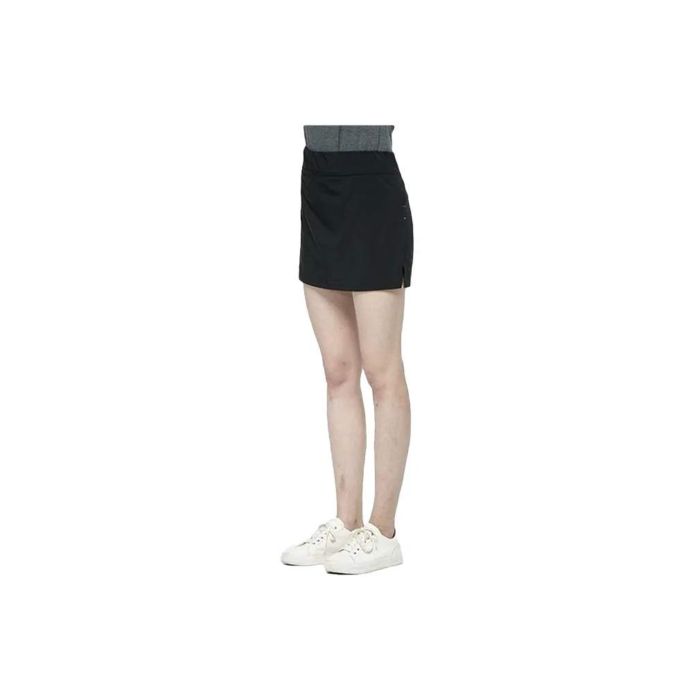 【Wildland 荒野】女彈性透氣抗UV假兩件短裙-黑色-0A81381-54(女裝/長褲/運動褲/直筒褲)