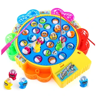 【TDL】旋轉音樂釣魚玩具組24條魚款顏色隨機 000024