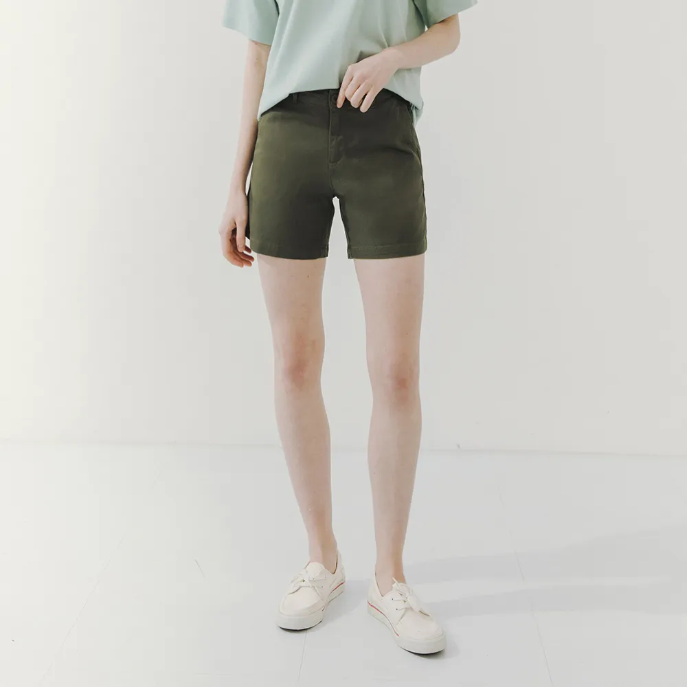 【Hang Ten】女裝-REGULAR FIT經典短褲(綠)