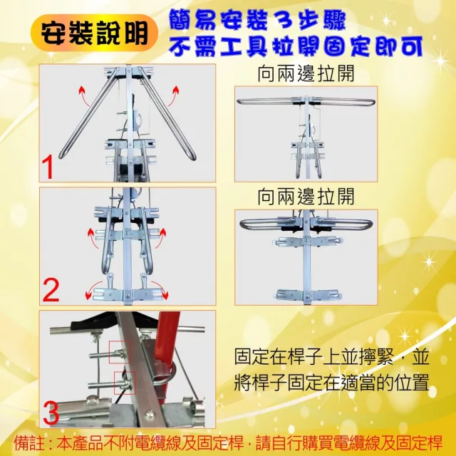 【Smith 史密斯】無線電視專用數位天線T800(簡易3步驟安裝)