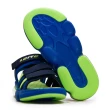 【LOTTO】中童 戶外運動織帶氣墊涼鞋 時尚童趣系列(藍螢綠 3206)