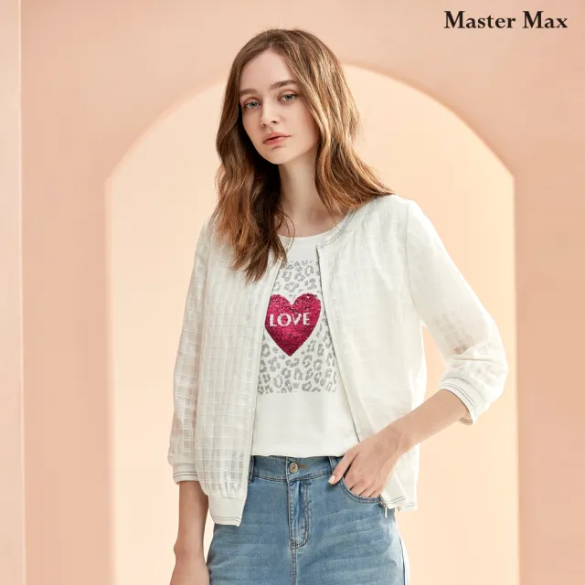 【Master Max】網格織紋休閒五分袖外套(8217069)