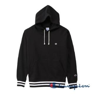 【Champion】官方直營-小Logo連帽長袖Tee-男(黑色)