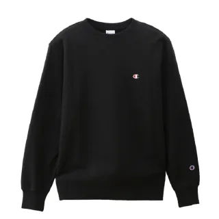 【Champion】官方直營-Basic Logo長袖大學Tee-男(黑色)