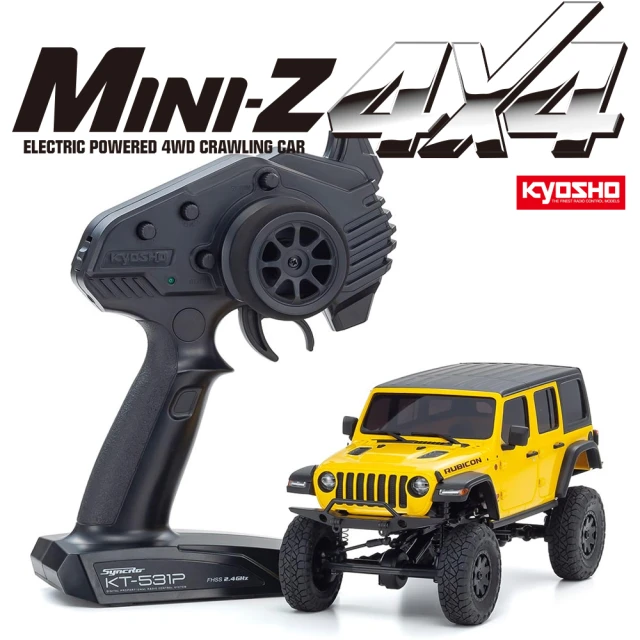 【KYOSHO京商】32521Y KYOSHO MINI-Z 4×4 Jeep☆ 牧馬人 Rubicon 彩豔黃附遙控器全套組(MINI-Z)