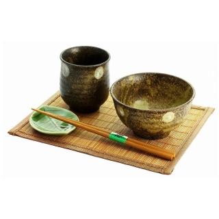 【陶瓷藍】Natural style杯碗筷碟組摩登圓點(日本製 日本原裝進口瓷器)