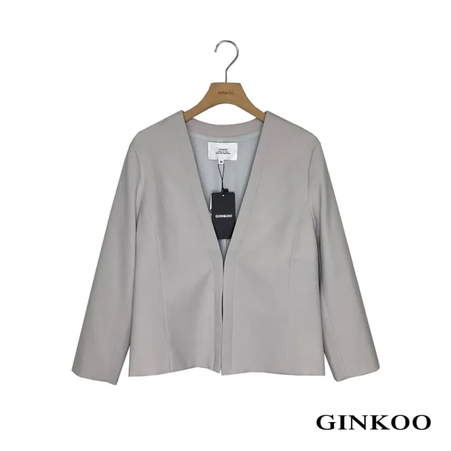 【GINKOO 俊克】V領七分袖西裝外套