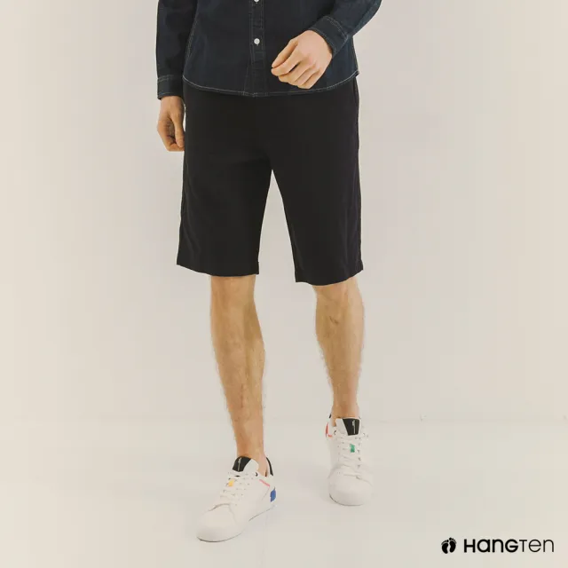 【Hang Ten】男裝-REGULAR FIT經典短褲(深藍)