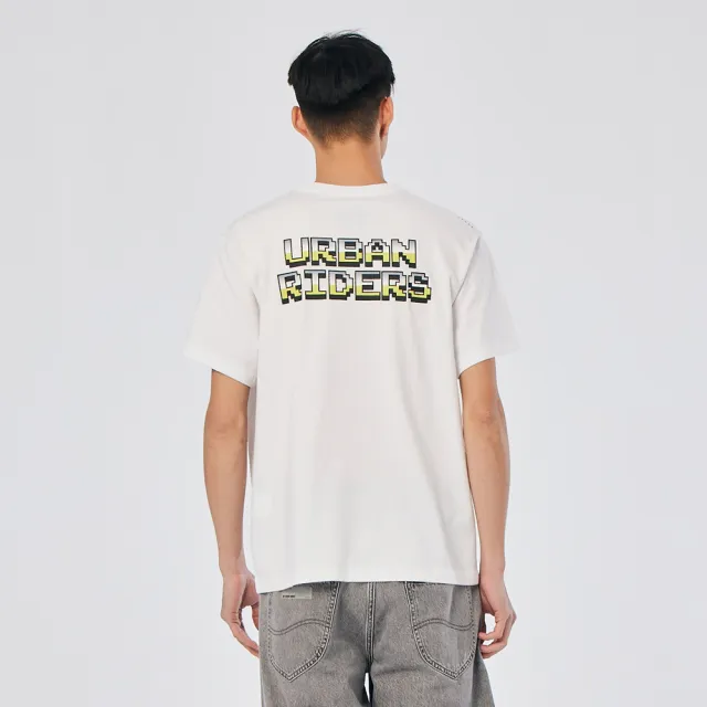 【Lee 官方旗艦】男裝 短袖T恤 / 像素風格 古董白 舒適版型 / Urban Riders 系列(LL220176K14)