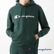 【Champion】官方直營-Basic草寫Logo內刷毛連帽長袖Tee-男(深綠色)