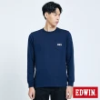 【EDWIN】男裝 口袋小LOGO長袖T恤(丈青色)