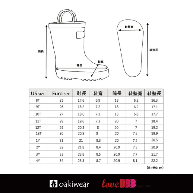 【美國 OAKI】兒童提把雨鞋(115154 森林獨角獸)