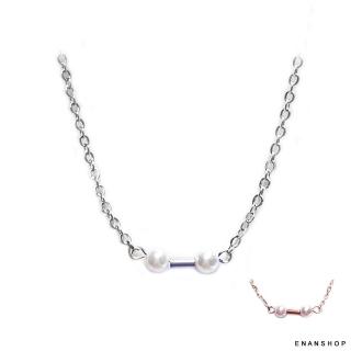 【ENANSHOP 惡南宅急店】珍珠鎖骨項鍊 孔孝真同款 韓國流行 項鍊-7334A