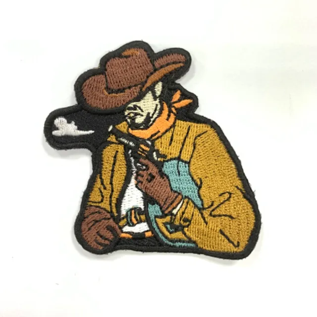 【A-ONE 匯旺】西部牛仔拿槍 電繡貼 皮夾 皮包 手機 刺繡貼布 背膠補丁 背膠刺繡徽章 胸章(NO.283)