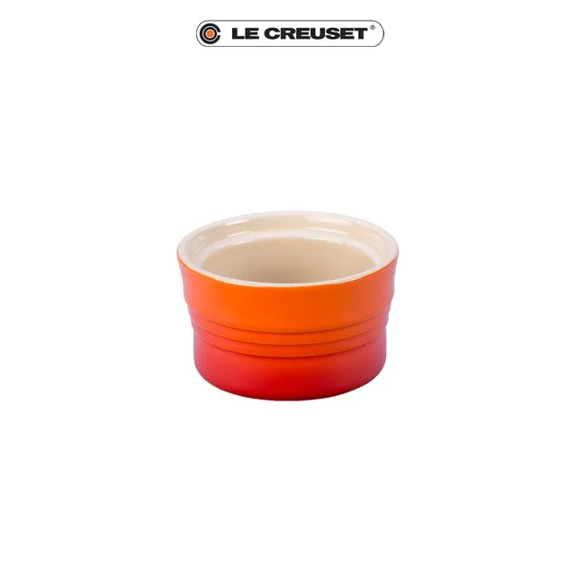 【Le Creuset】瓷器可堆疊小烤皿(火焰橘-無盒)
