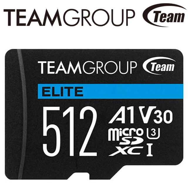 【TEAM 十銓】512GB ELITE microSDXC TF UHS-I U3 A1 V30 記憶卡